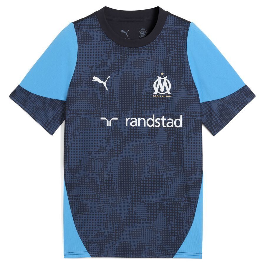 Marseille Training T-Shirt - New Navy/Bleu Azur Kids-SoccerKits Hub | Buy Soccer Jerseys Online